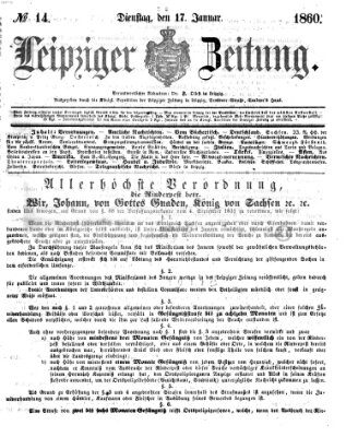 Leipziger Zeitung Dienstag 17. Januar 1860