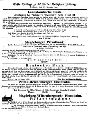 Leipziger Zeitung Mittwoch 18. Januar 1860