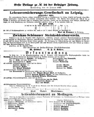 Leipziger Zeitung Donnerstag 19. Januar 1860