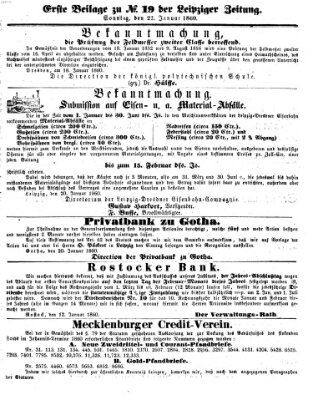 Leipziger Zeitung Sonntag 22. Januar 1860