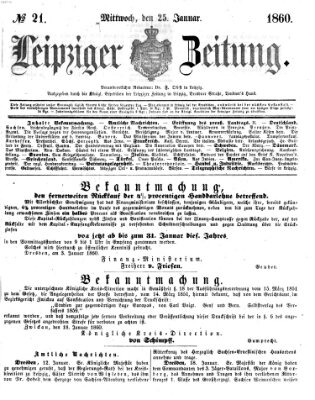 Leipziger Zeitung Mittwoch 25. Januar 1860