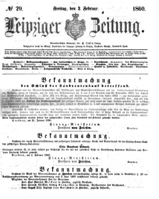 Leipziger Zeitung Freitag 3. Februar 1860