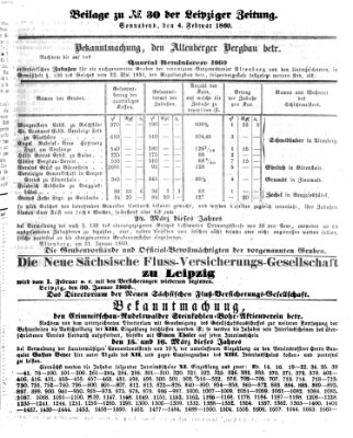 Leipziger Zeitung Samstag 4. Februar 1860