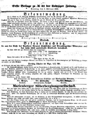 Leipziger Zeitung Sonntag 5. Februar 1860