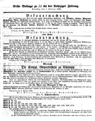 Leipziger Zeitung Dienstag 7. Februar 1860