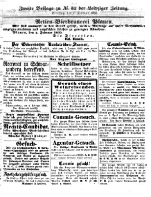 Leipziger Zeitung Dienstag 7. Februar 1860