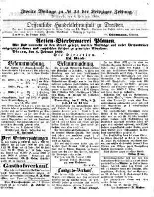 Leipziger Zeitung Mittwoch 8. Februar 1860