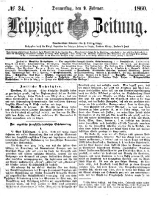 Leipziger Zeitung Donnerstag 9. Februar 1860