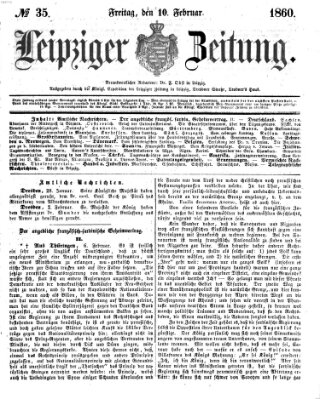 Leipziger Zeitung Freitag 10. Februar 1860