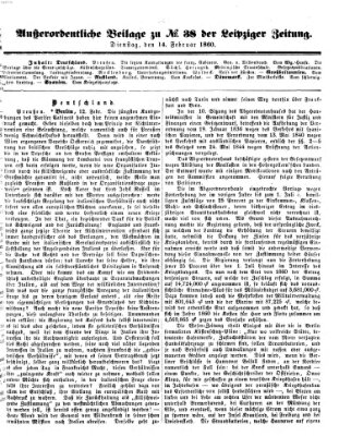 Leipziger Zeitung Dienstag 14. Februar 1860