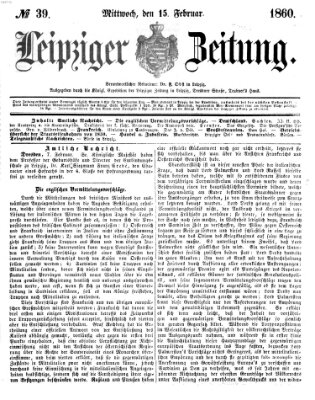 Leipziger Zeitung Mittwoch 15. Februar 1860