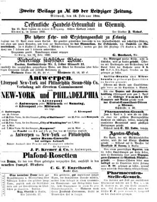 Leipziger Zeitung Mittwoch 15. Februar 1860