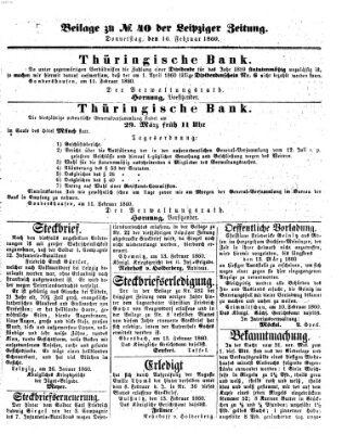 Leipziger Zeitung Donnerstag 16. Februar 1860