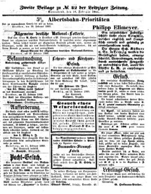 Leipziger Zeitung Samstag 18. Februar 1860