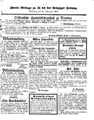 Leipziger Zeitung Dienstag 21. Februar 1860