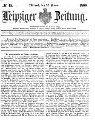 Leipziger Zeitung Mittwoch 22. Februar 1860