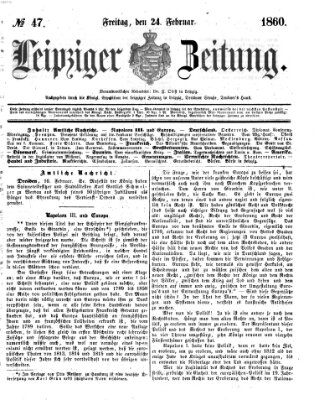 Leipziger Zeitung Freitag 24. Februar 1860