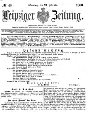 Leipziger Zeitung Sonntag 26. Februar 1860