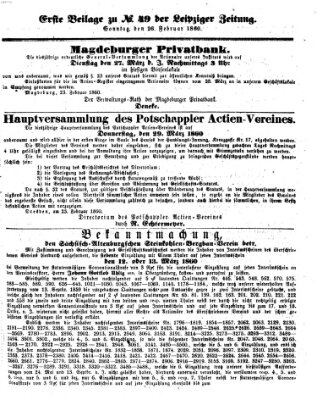 Leipziger Zeitung Sonntag 26. Februar 1860