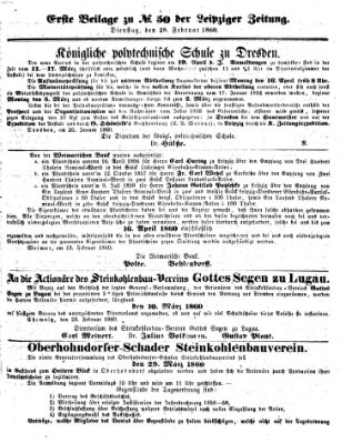 Leipziger Zeitung Dienstag 28. Februar 1860