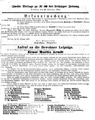 Leipziger Zeitung Dienstag 28. Februar 1860