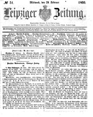 Leipziger Zeitung Mittwoch 29. Februar 1860