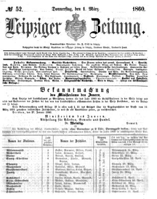 Leipziger Zeitung Donnerstag 1. März 1860