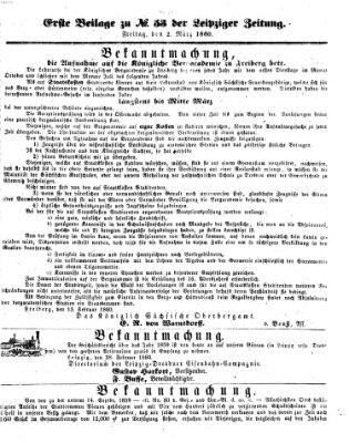 Leipziger Zeitung Freitag 2. März 1860