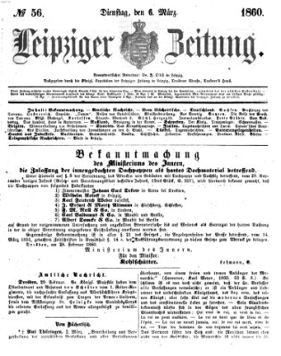 Leipziger Zeitung Dienstag 6. März 1860