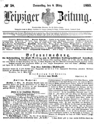 Leipziger Zeitung Donnerstag 8. März 1860