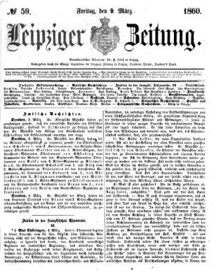 Leipziger Zeitung Freitag 9. März 1860