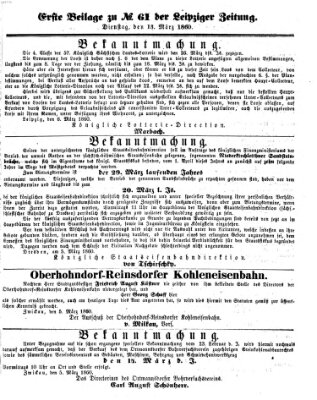 Leipziger Zeitung Dienstag 13. März 1860