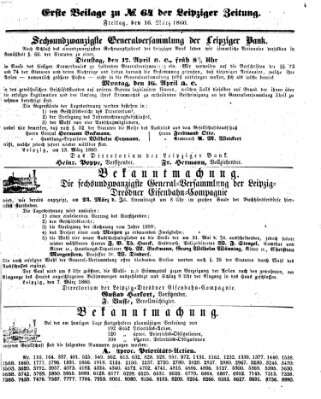 Leipziger Zeitung Freitag 16. März 1860