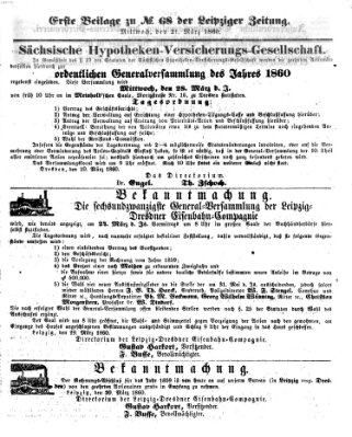 Leipziger Zeitung Mittwoch 21. März 1860