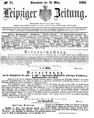 Leipziger Zeitung Samstag 24. März 1860