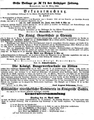 Leipziger Zeitung Samstag 24. März 1860