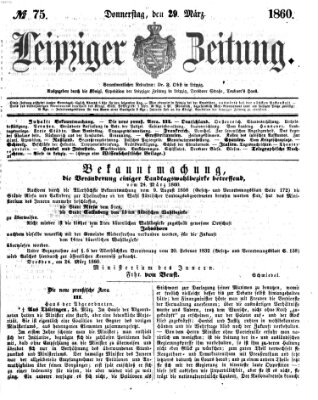 Leipziger Zeitung Donnerstag 29. März 1860