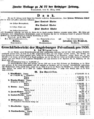 Leipziger Zeitung Samstag 31. März 1860