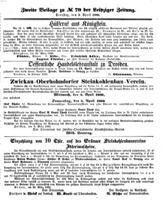 Leipziger Zeitung Dienstag 3. April 1860