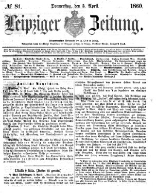 Leipziger Zeitung Donnerstag 5. April 1860