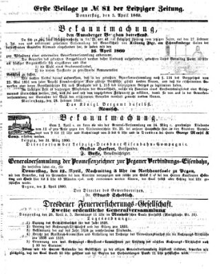 Leipziger Zeitung Donnerstag 5. April 1860