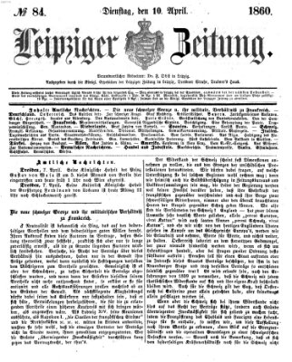 Leipziger Zeitung Dienstag 10. April 1860