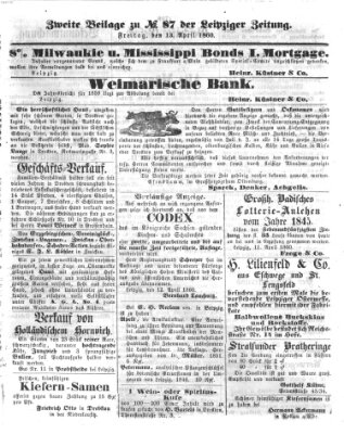 Leipziger Zeitung Freitag 13. April 1860