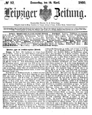 Leipziger Zeitung Donnerstag 19. April 1860