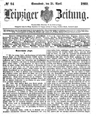 Leipziger Zeitung Samstag 21. April 1860