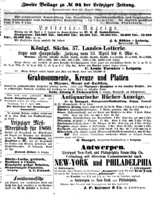 Leipziger Zeitung Samstag 21. April 1860