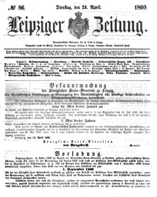 Leipziger Zeitung Dienstag 24. April 1860