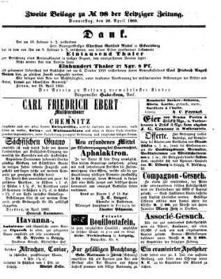 Leipziger Zeitung Donnerstag 26. April 1860