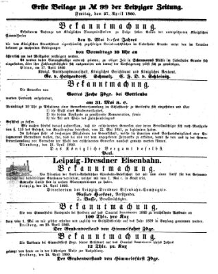 Leipziger Zeitung Freitag 27. April 1860