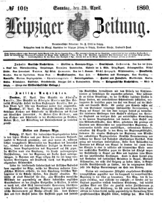 Leipziger Zeitung Sonntag 29. April 1860